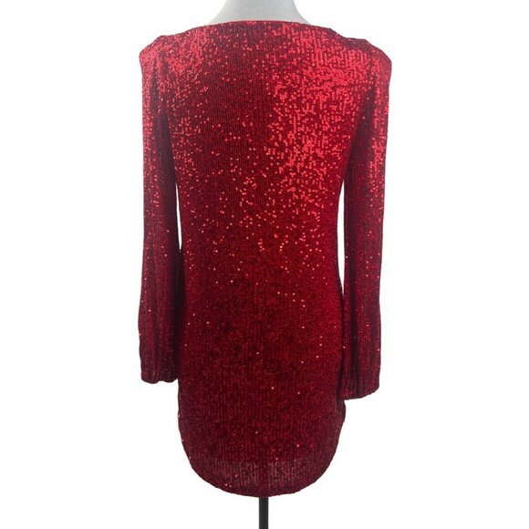 Steve Madden x BB Dakota Women's Delorean Mini Dress Red Sequin Dress Size Small - Picture 6 of 12